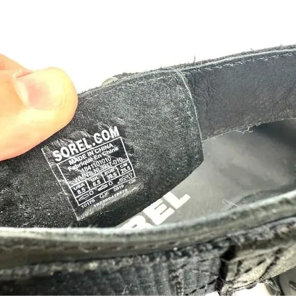 Sorel Joanie II Ankle Strap Wedge Sandal Black 8.5 - Picture 9 of 15